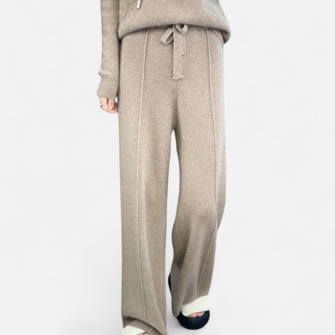 Maison Dresson | Women’s Pure Wool Wide-Leg Knit Trousers