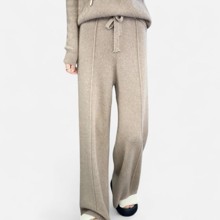 Maison Dresson | Women’s Pure Wool Wide-Leg Knit Trousers