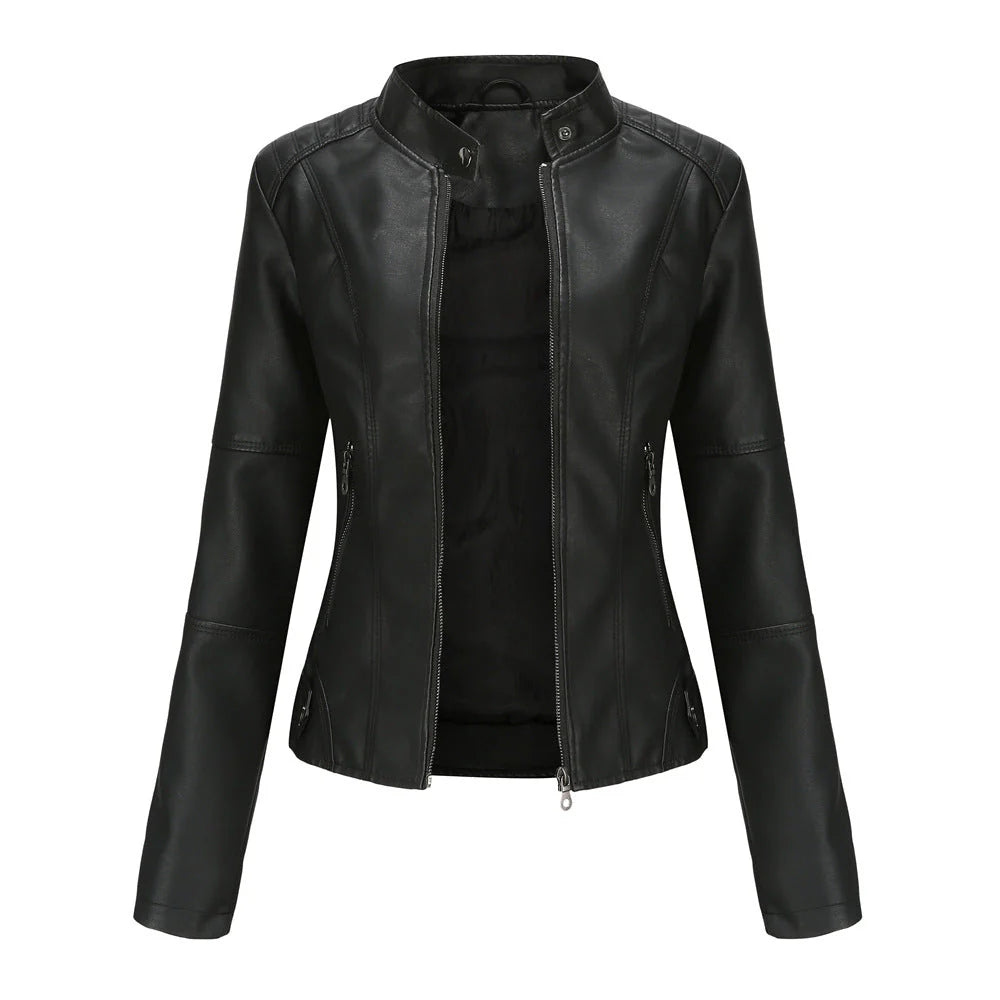 Women's Faux-Leather Zip Jacket