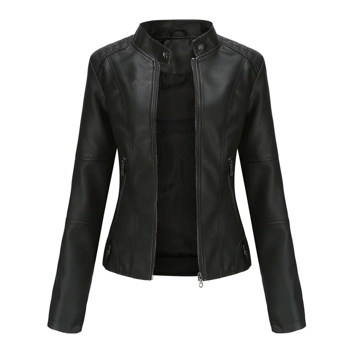 Women's Faux-Leather Zip Jacket