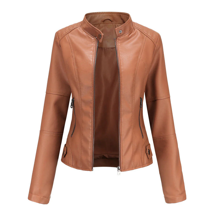 Women's Faux-Leather Zip Jacket