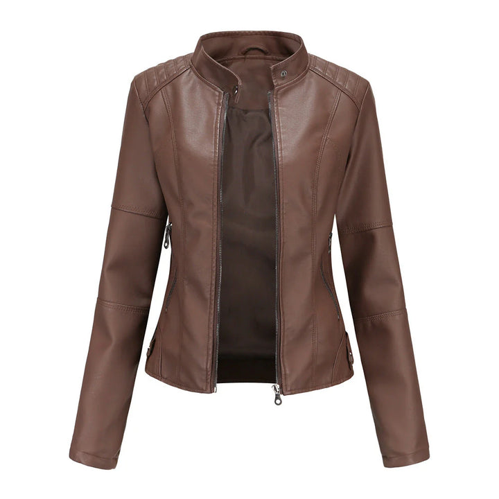 Women's Faux-Leather Zip Jacket