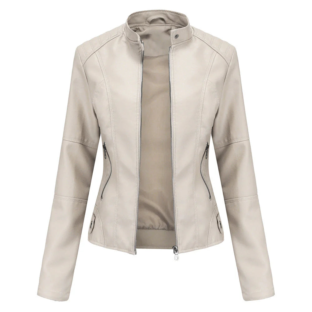 Women's Faux-Leather Zip Jacket