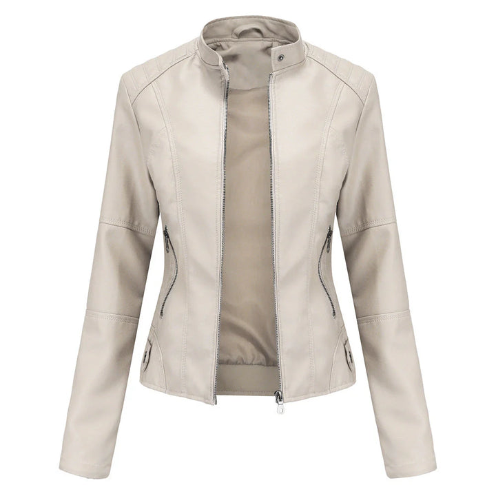 Women's Faux-Leather Zip Jacket