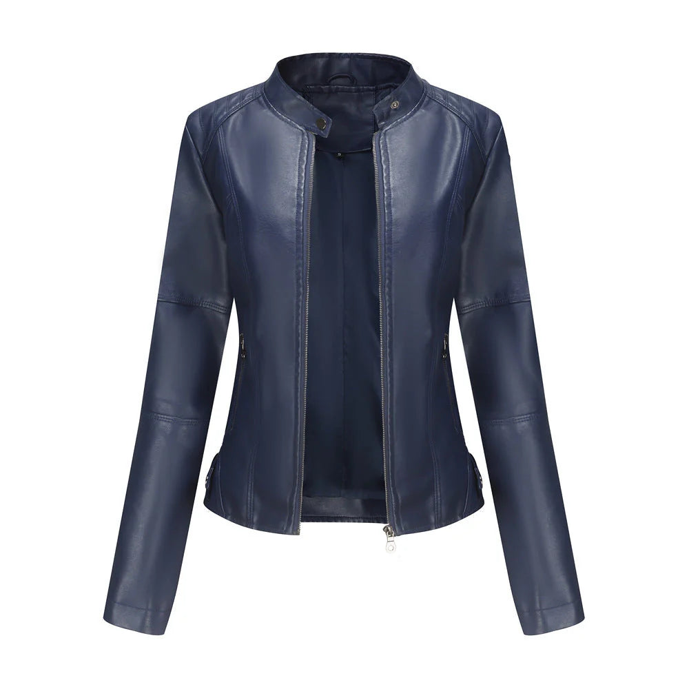 Women's Faux-Leather Zip Jacket