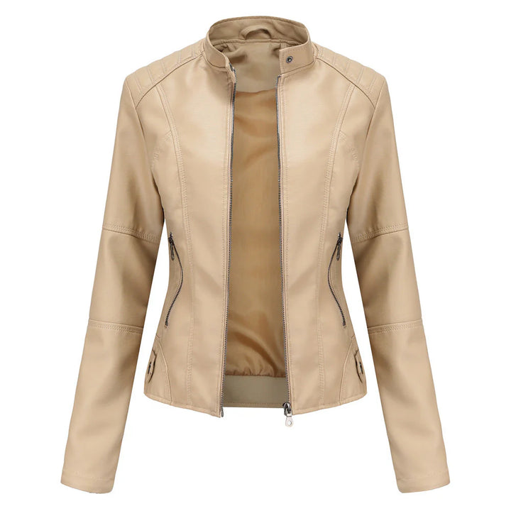 Women's Faux-Leather Zip Jacket