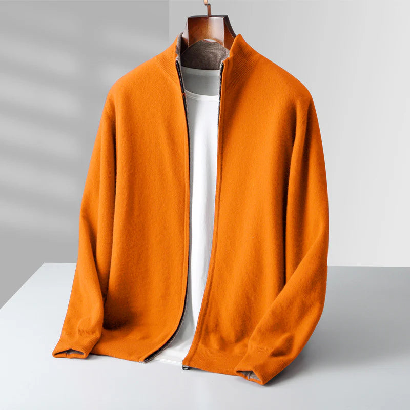 Men's Cashmere Zip Cardigan