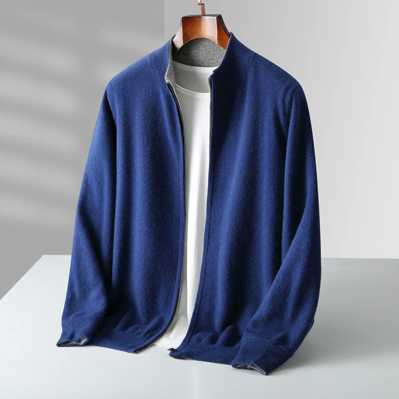 Men's Cashmere Zip Cardigan