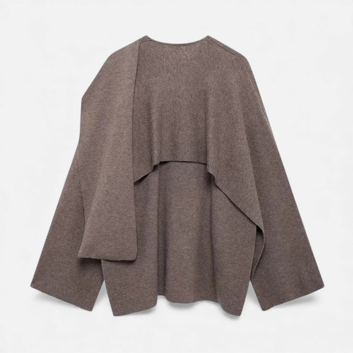 Maison Dresson | Women’s Elegant Wool-Feel Poncho Cardigan