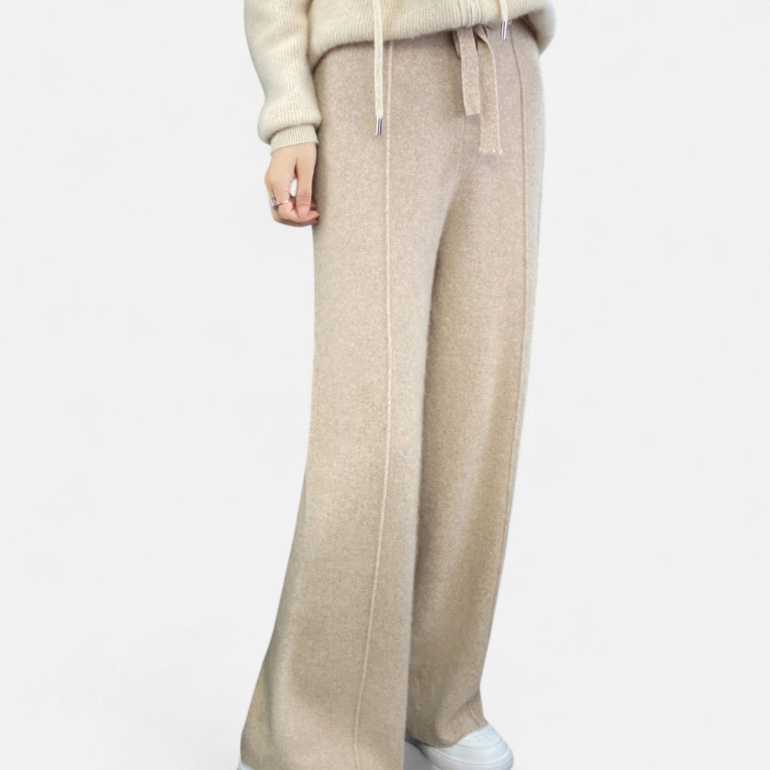 Maison Dresson | Women’s Pure Wool Wide-Leg Knit Trousers