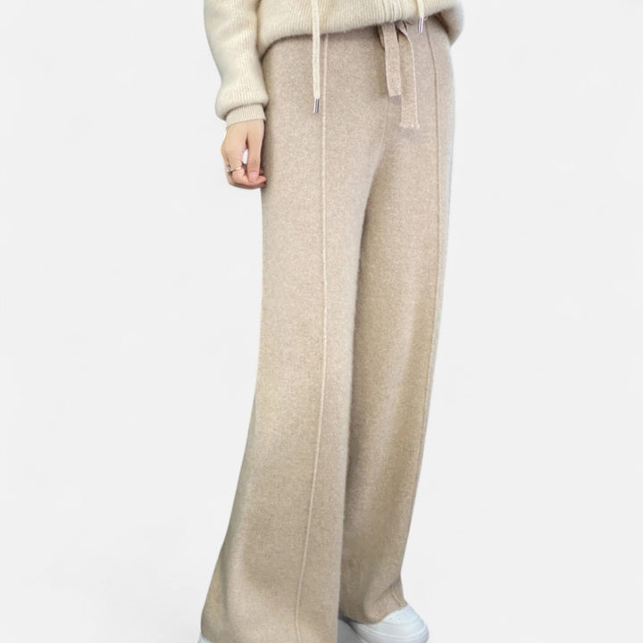 Maison Dresson | Women’s Pure Wool Wide-Leg Knit Trousers