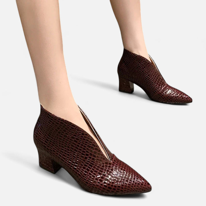 Maison Dresson | Women’s Patent Leather V-Cut Ankle Boots