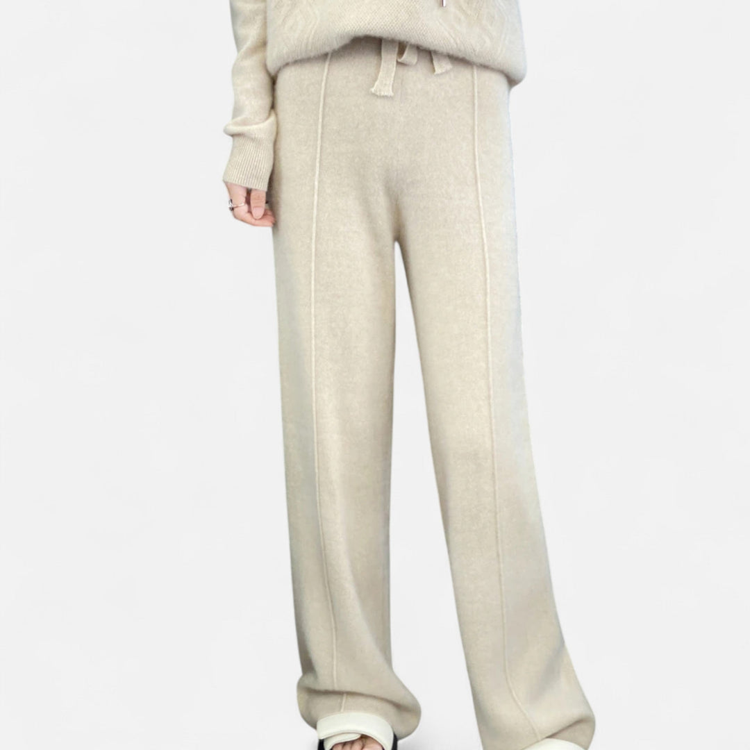 Maison Dresson | Women’s Pure Wool Wide-Leg Knit Trousers