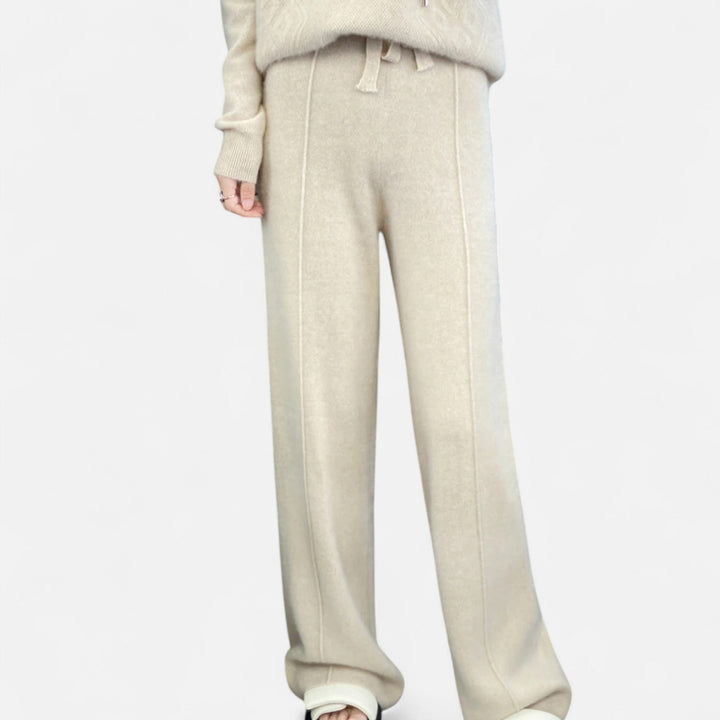 Maison Dresson | Women’s Pure Wool Wide-Leg Knit Trousers