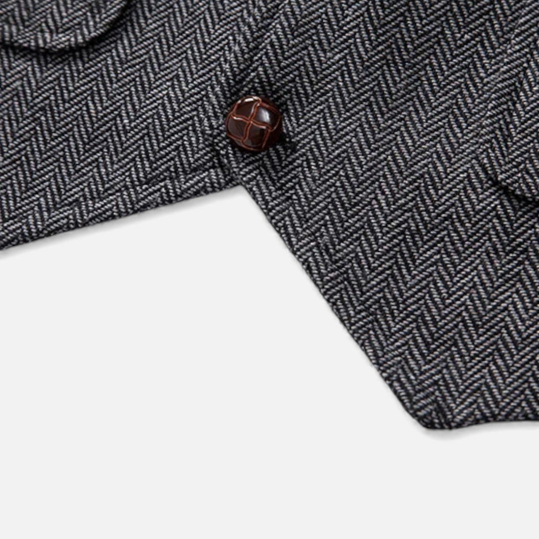 Maison Dresson | Men’s Vintage Tweed Suit Vest with Lapel Chain