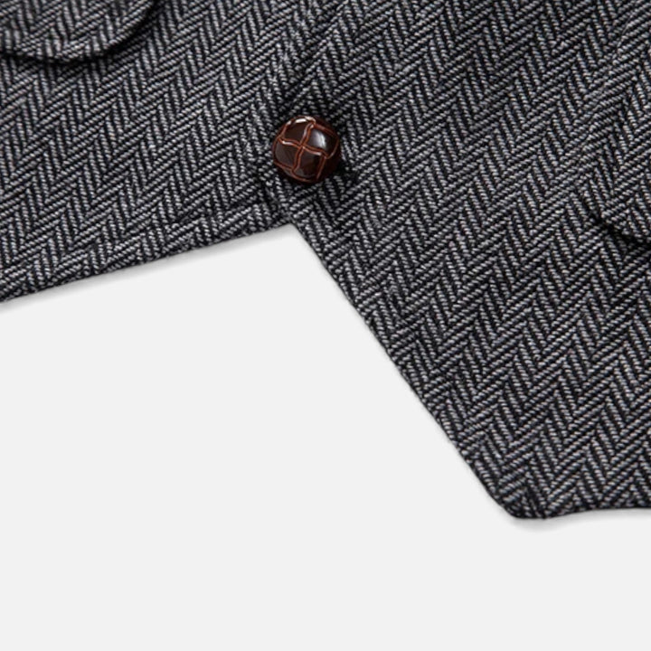 Maison Dresson | Men’s Vintage Tweed Suit Vest with Lapel Chain