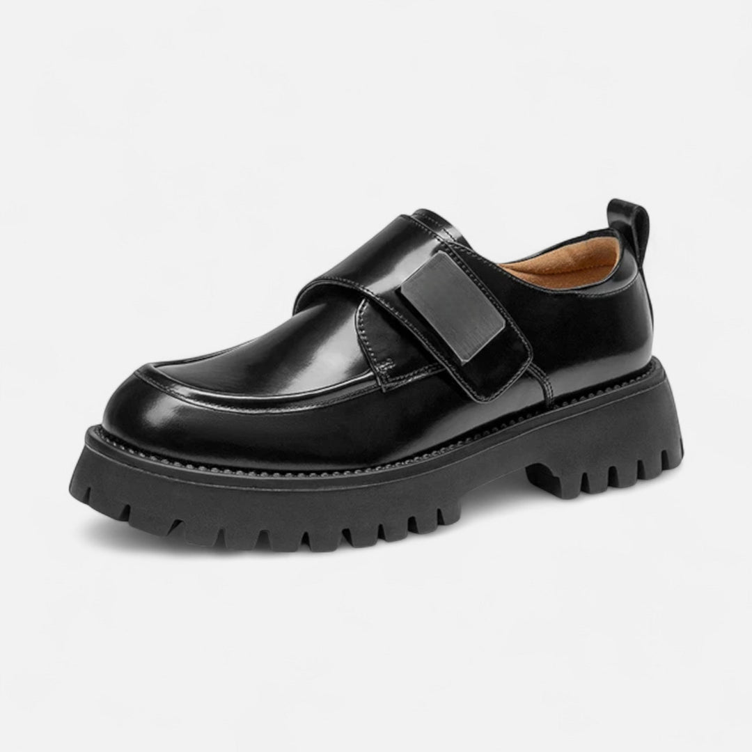 Maison Dresson | Women’s Leather Derby Shoes – Round Toe Buckle Flats