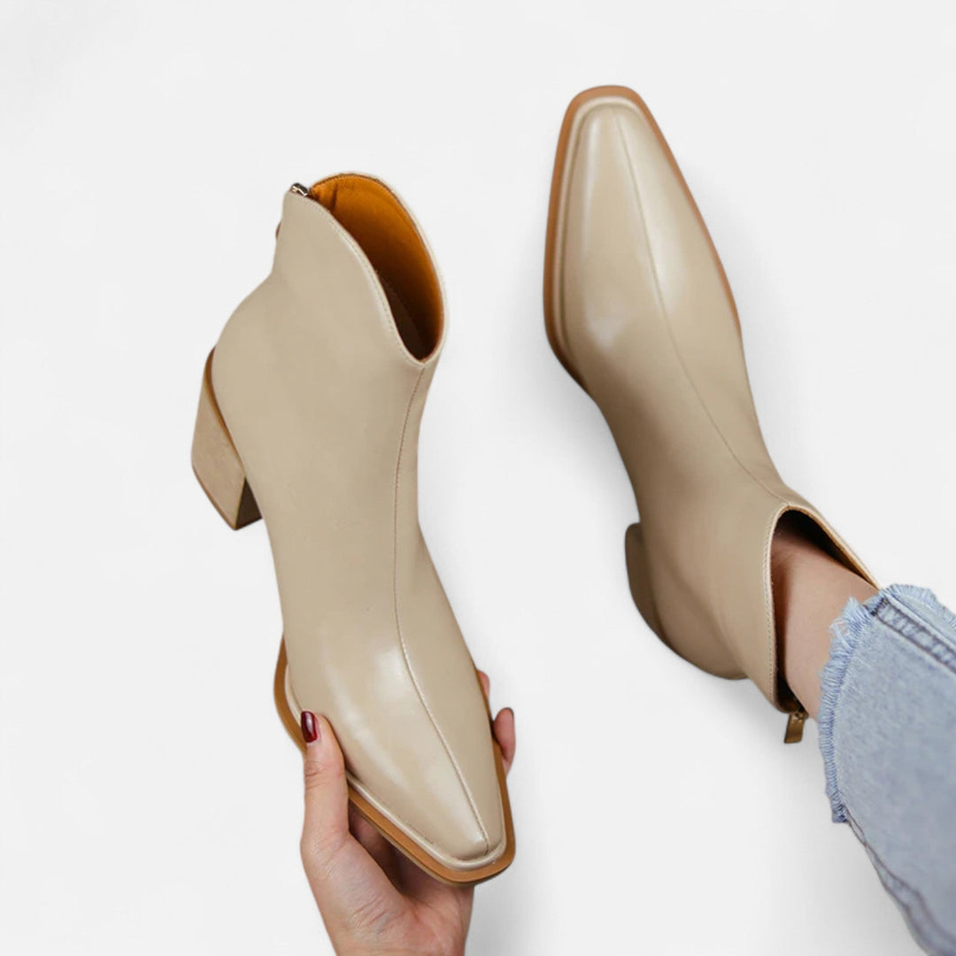 Maison Dresson | Women’s Pointed Toe PU Leather Heeled Boots