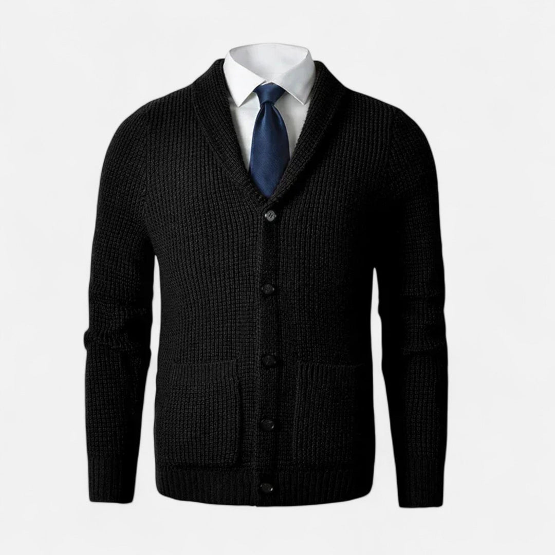 Maison Dresson | Men’s Button-Up Premium Wool Cardigan – Classic Slim Fit Style