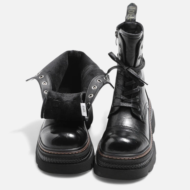 Maison Dresson | Women’s Plush-Lined Winter Lace-Up Platform Boots