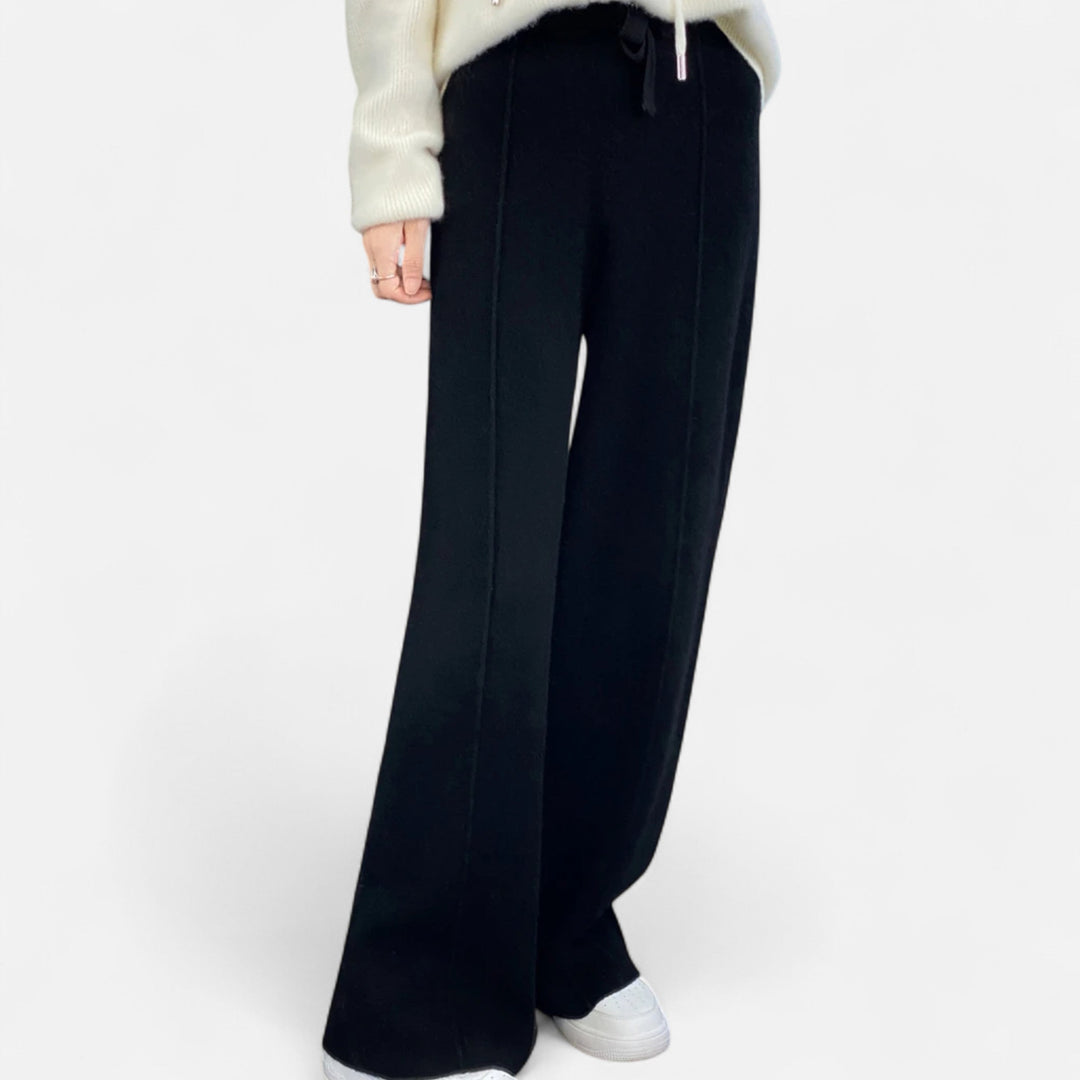 Maison Dresson | Women’s Pure Wool Wide-Leg Knit Trousers