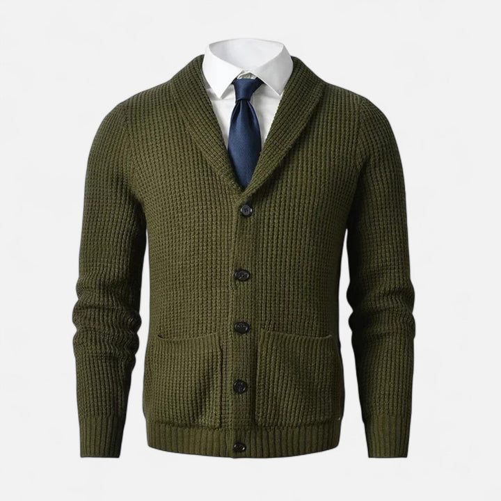 Maison Dresson | Men’s Button-Up Premium Wool Cardigan – Classic Slim Fit Style