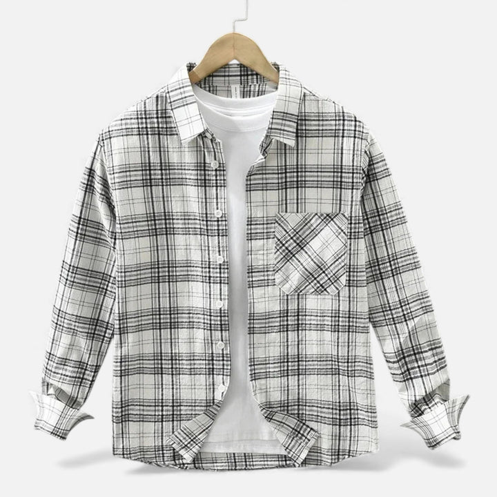 Maison Dresson | Men’s Plaid Long-Sleeve Loose Shirt with Pocket