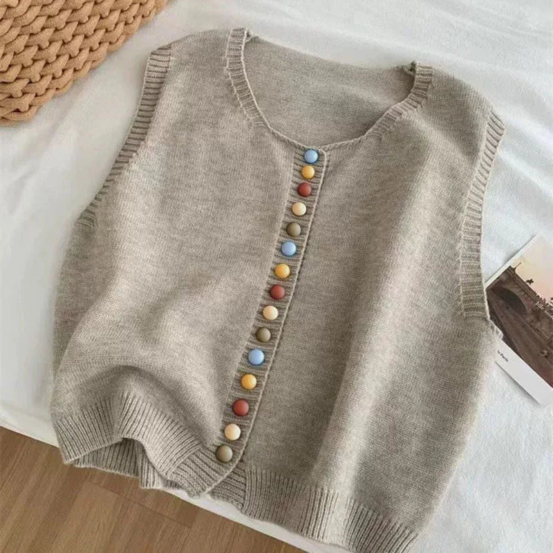 Margot | Color-Button Knit Vest