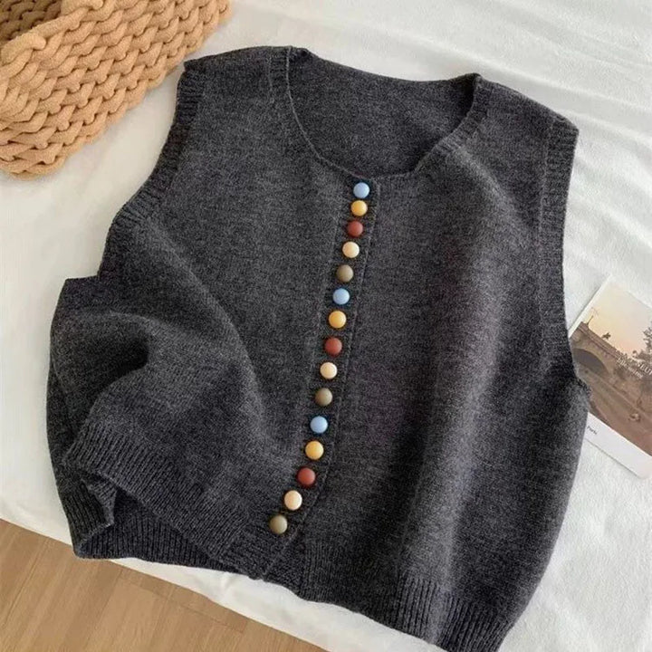 Margot | Color-Button Knit Vest