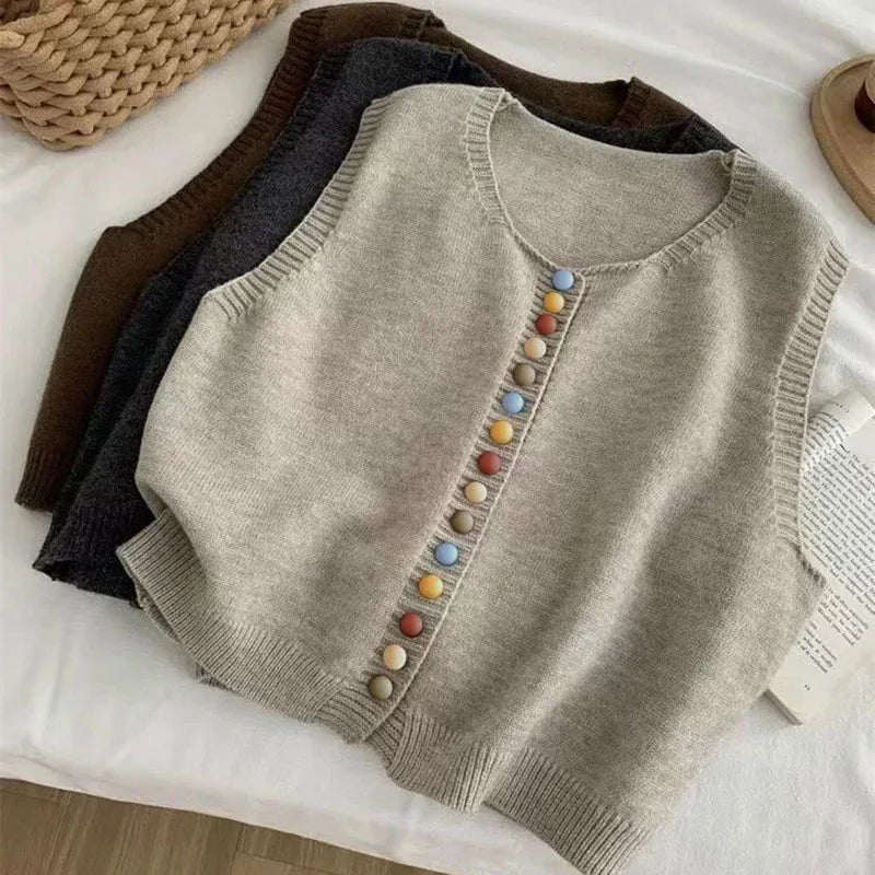 Margot | Color-Button Knit Vest