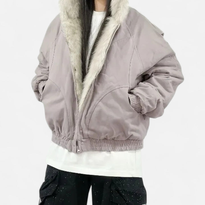 Maison Dresson | Women’s Winter Hooded Coat – Fur Collar Vintage Style