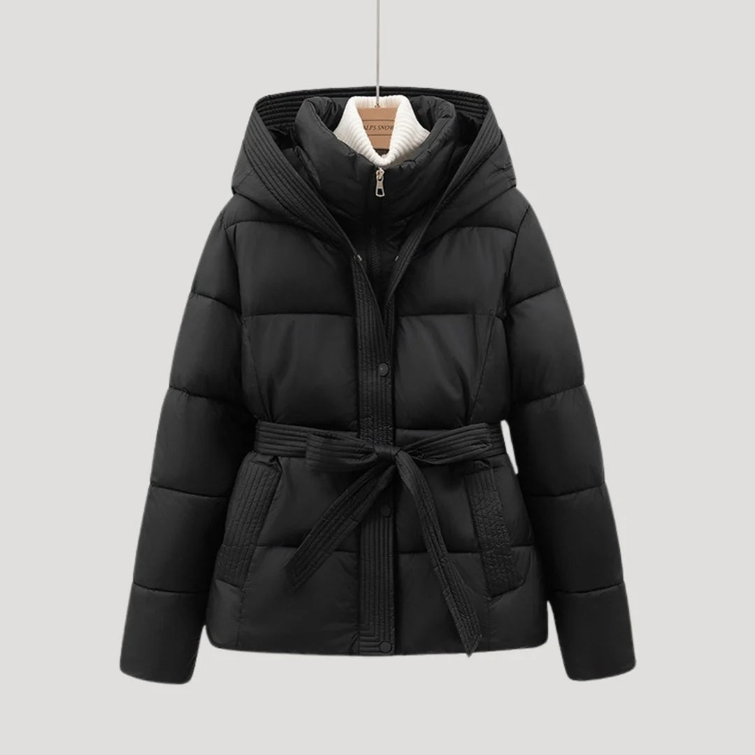 Aurora | Women’s winter puffer jacket with hood and belt