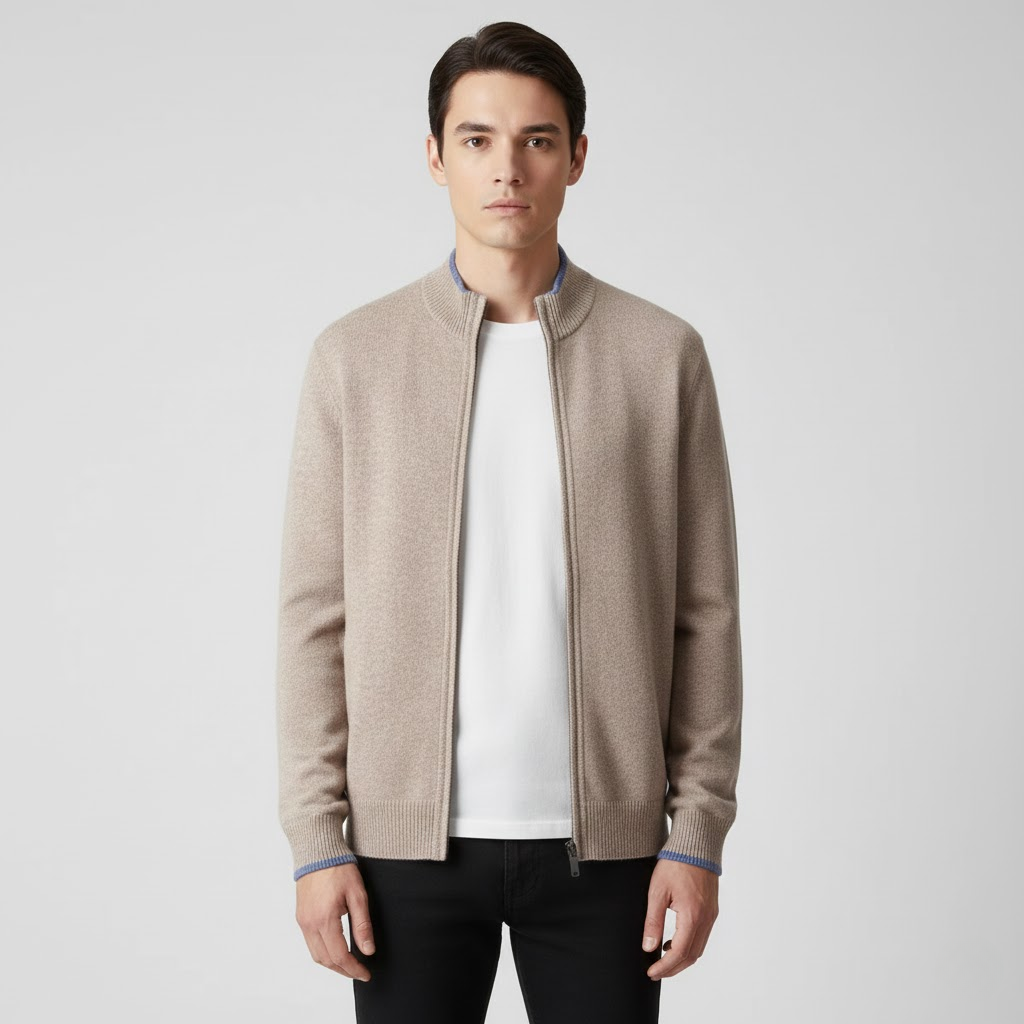 Men's Cashmere Zip Jacket