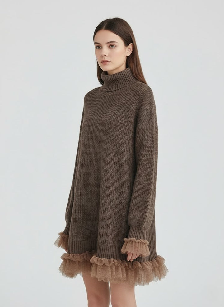 Women's Ruffled Knit Dress