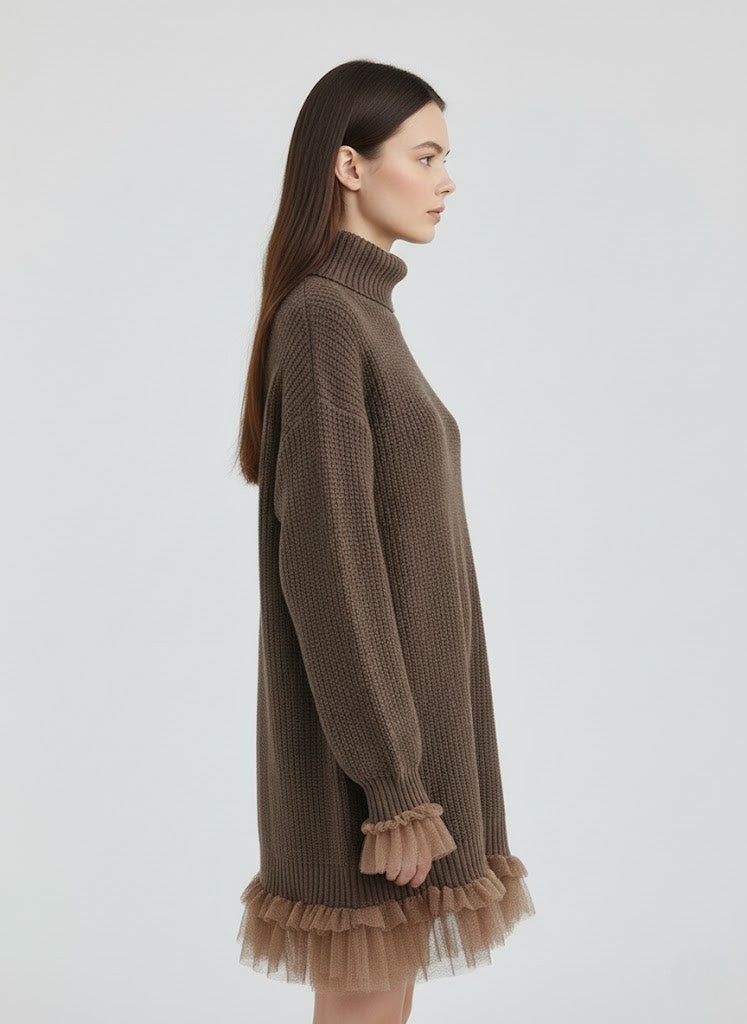 Women's Ruffled Knit Dress
