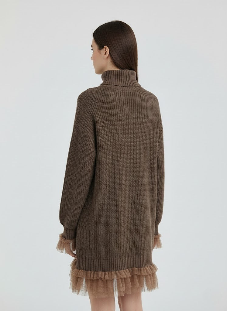 Women's Ruffled Knit Dress