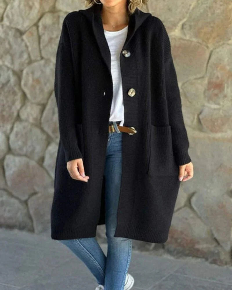 Celeste | Knitted Hooded Long Coat