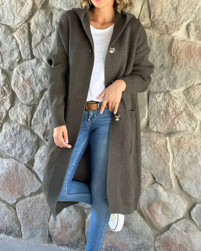 Celeste | Knitted Hooded Long Coat