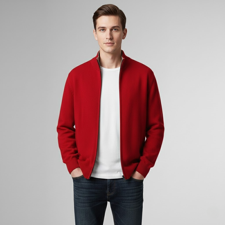 Men's Cashmere Zip Cardigan