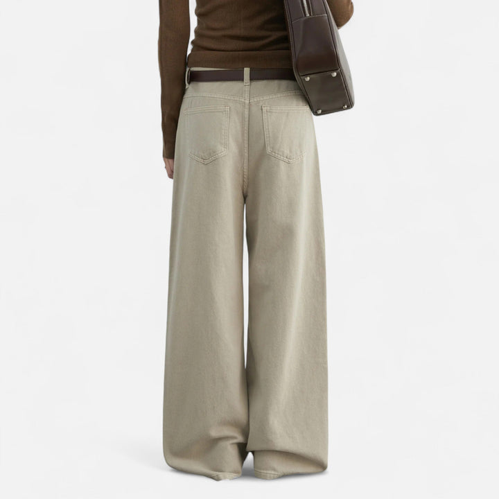 Maison Dresson | Women’s High-Waist Cotton Trousers – Wide Leg Elegance