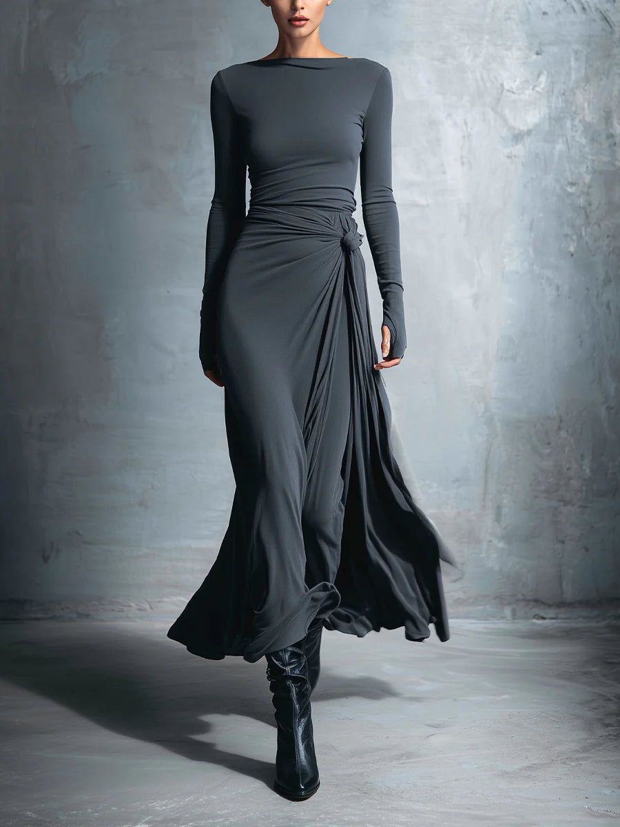 Wanda | Exquisite Stretch Polyester-Cotton Dress
