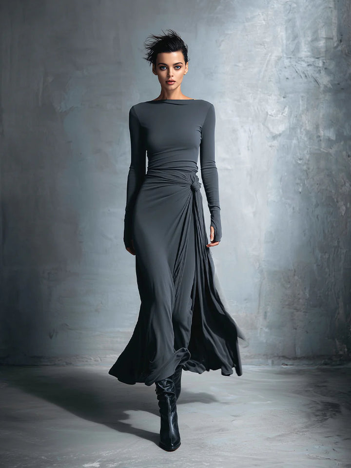 Wanda | Exquisite Stretch Polyester-Cotton Dress