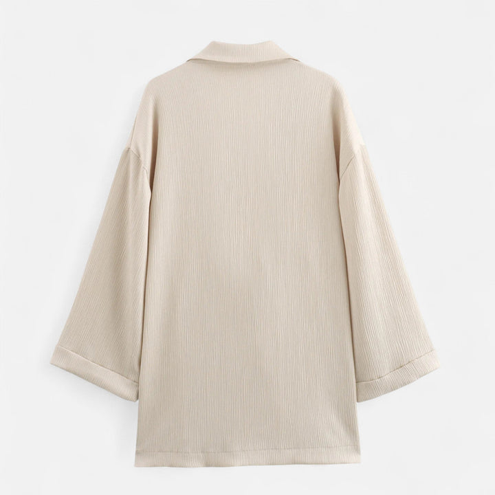 Maison Dresson | Women’s Wrinkled Suit Jacket & Pants Set – Sculpted Autumn Elegance