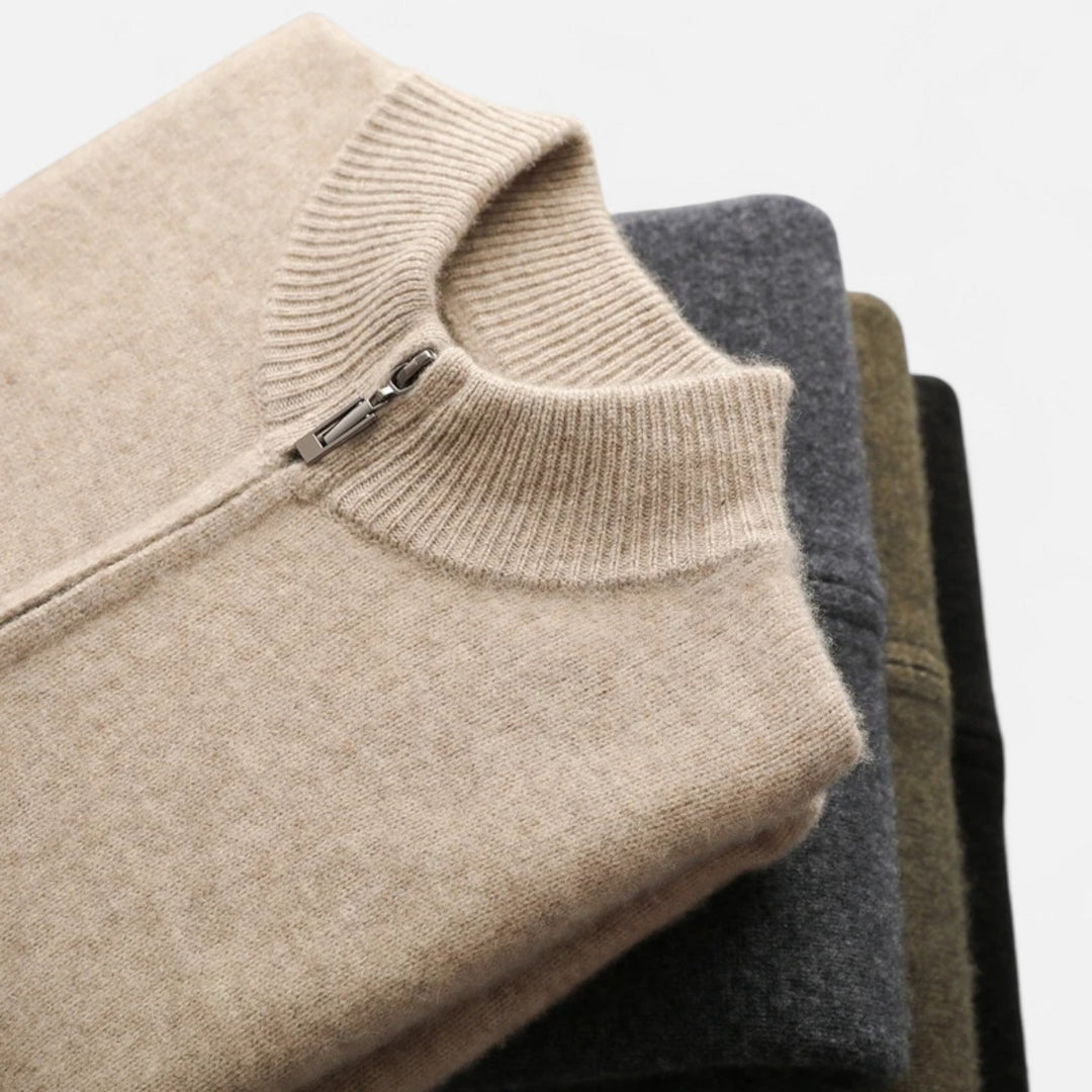 Maison Dresson | Men’s Merino Wool Zip Sweater