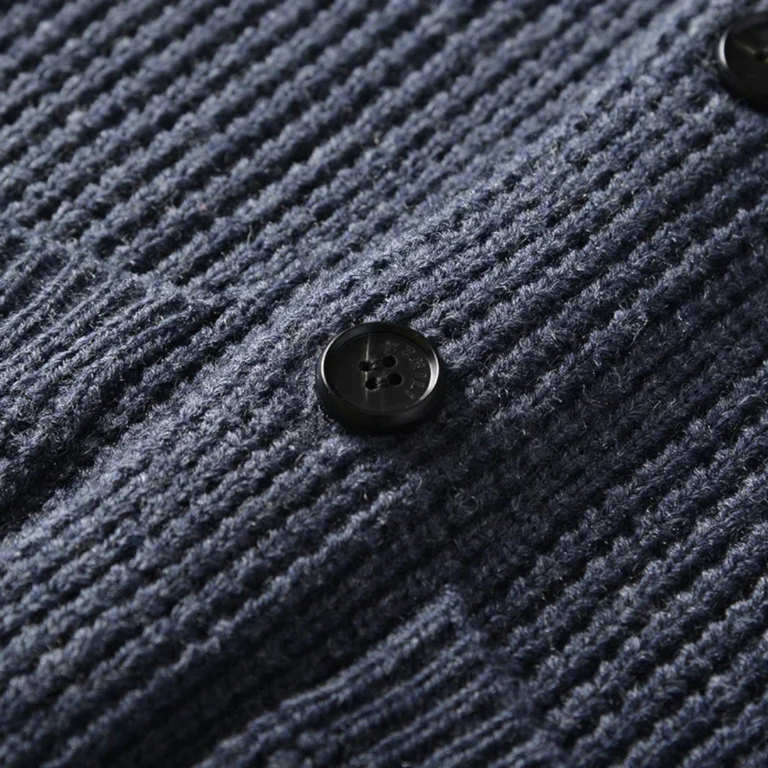 Maison Dresson | Men’s Button-Up Premium Wool Cardigan – Classic Slim Fit Style