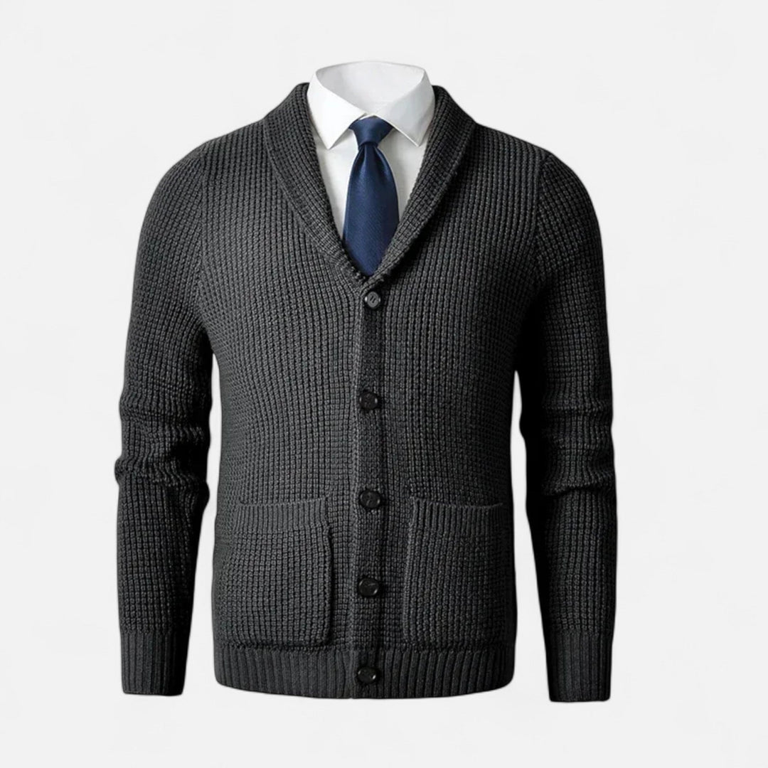 Maison Dresson | Men’s Button-Up Premium Wool Cardigan – Classic Slim Fit Style