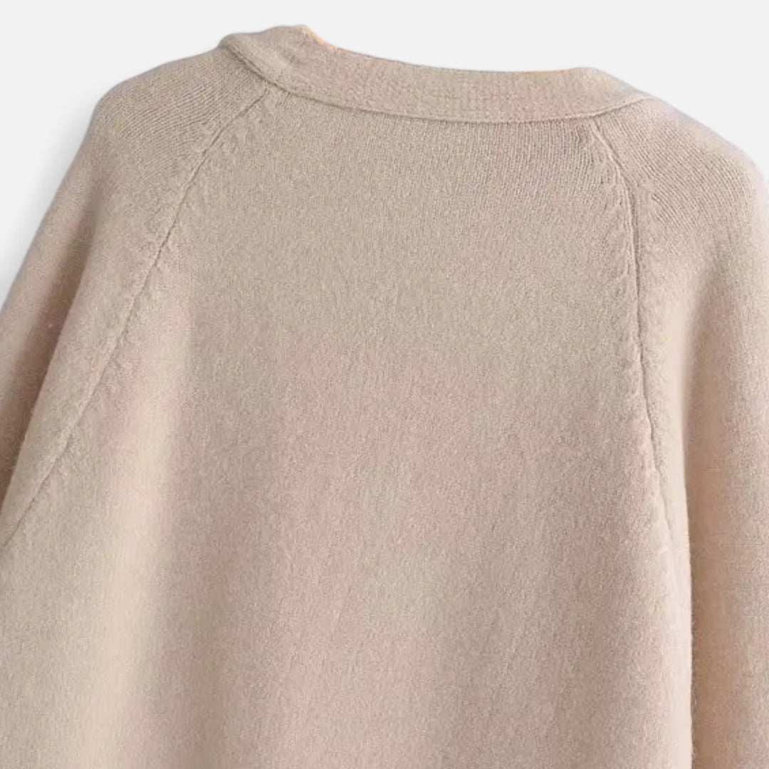 Maison Dresson | Women’s Thick Knit Cardigan – V-Neck Autumn Warmth