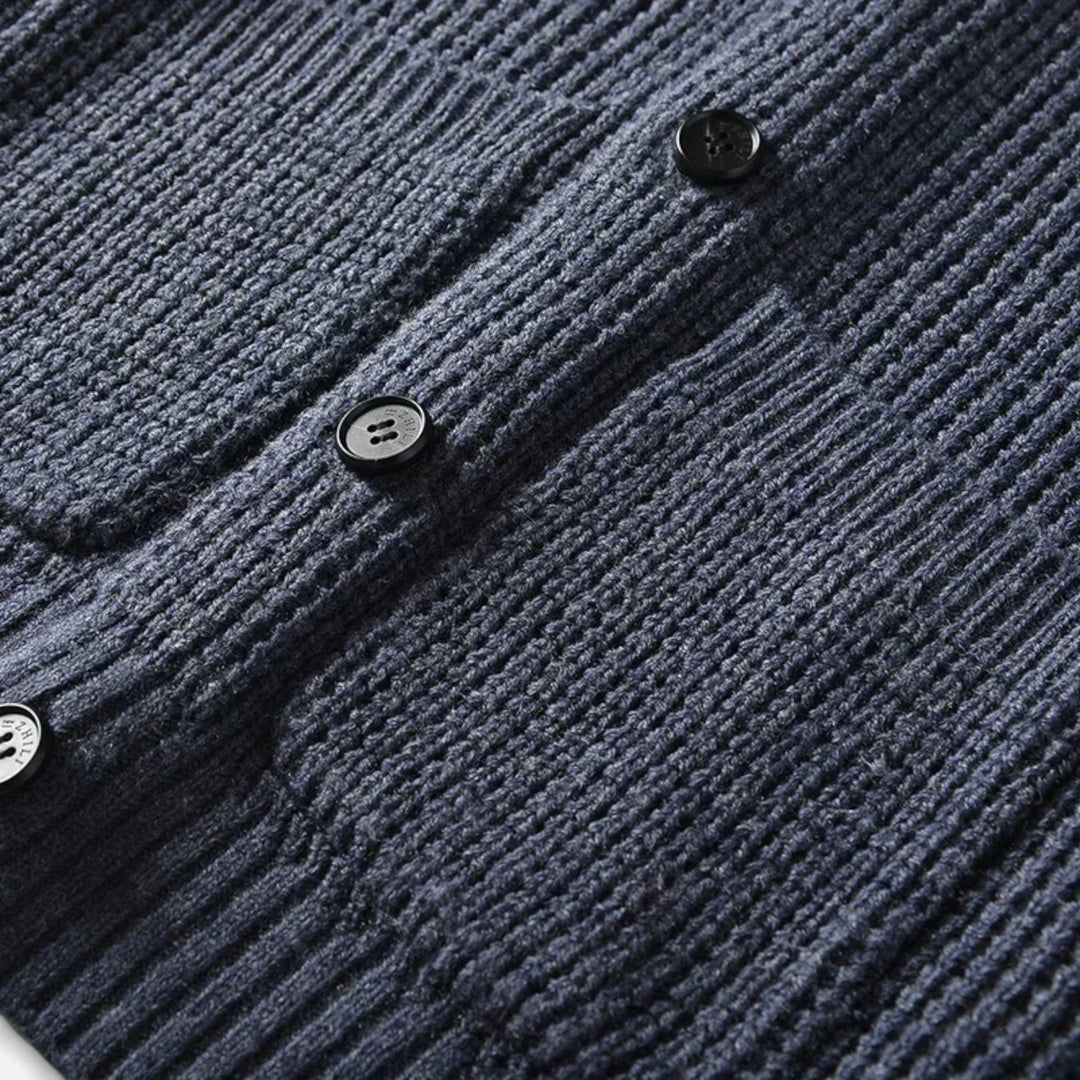 Maison Dresson | Men’s Button-Up Premium Wool Cardigan – Classic Slim Fit Style