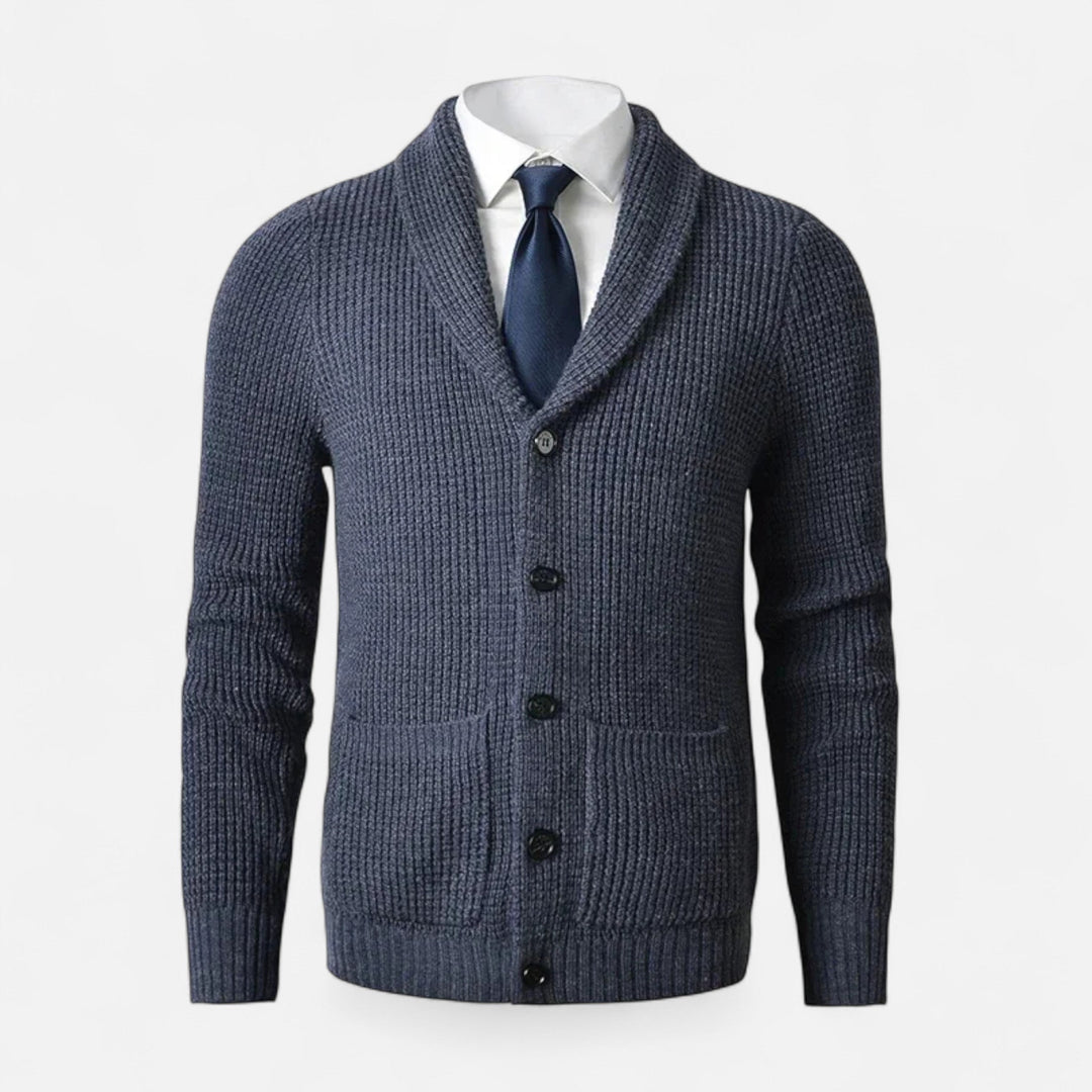 Maison Dresson | Men’s Button-Up Premium Wool Cardigan – Classic Slim Fit Style