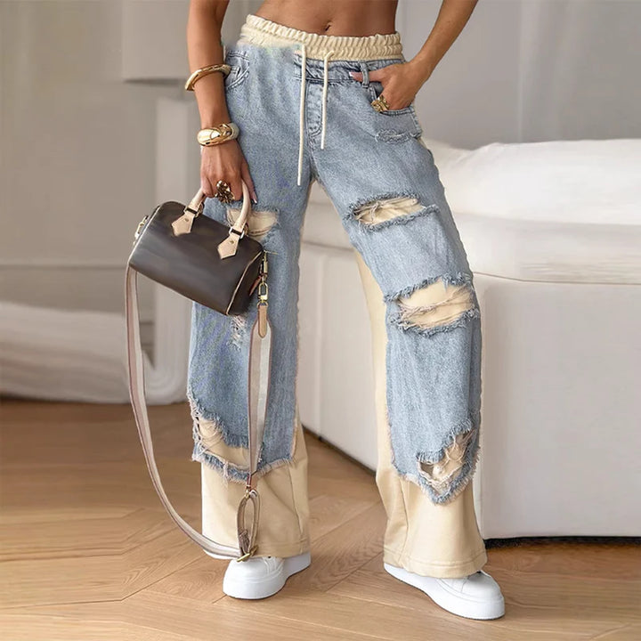 Patchwork Denim Pants